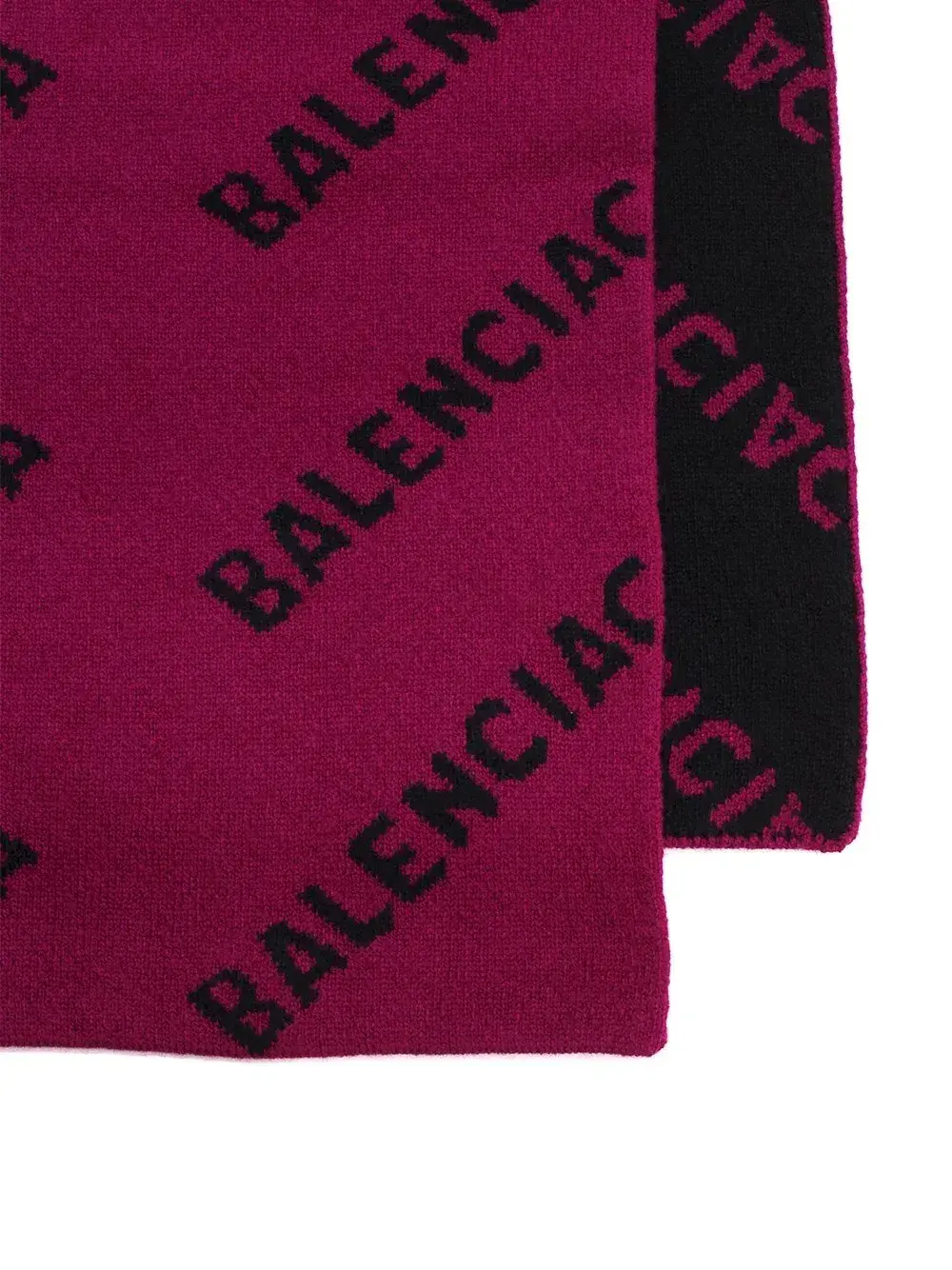 Balenciaga Allover Logo Knit Scarf Burgundy - Image 2