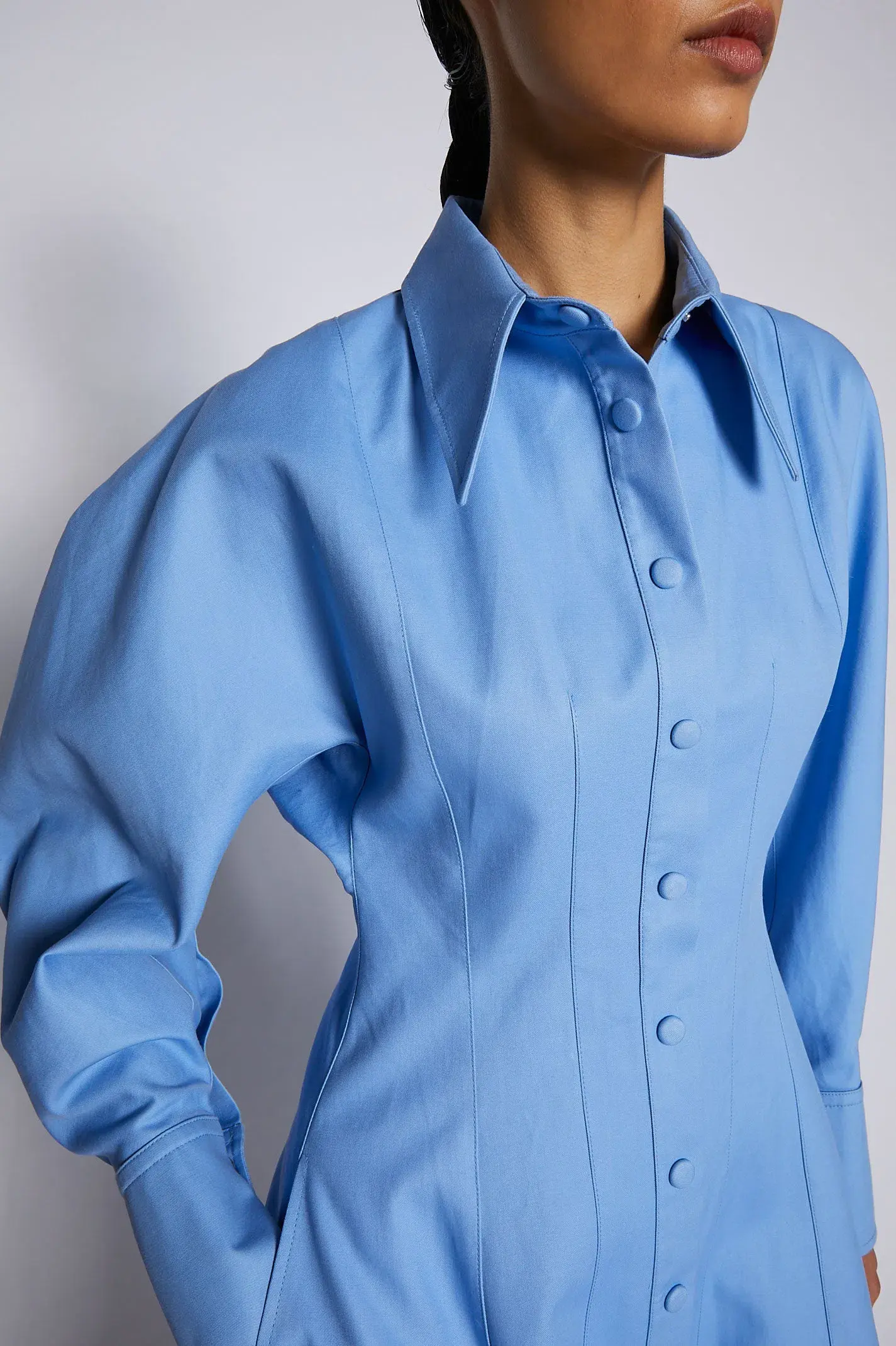 Scanlan Theodore Double Cotton Dress Blue Size AU 8 - Image 4