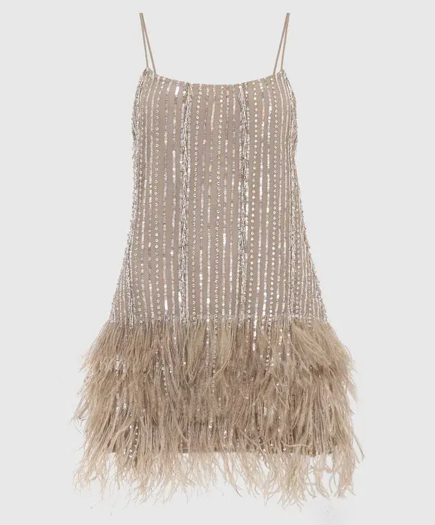 Rachel Gilbert Kenzi Mini Dress Nude Size 1 / AU 8 - Image 3
