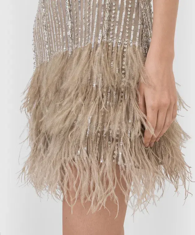 Rachel Gilbert Kenzi Mini Dress Nude Size 1 / AU 8 - Image 5