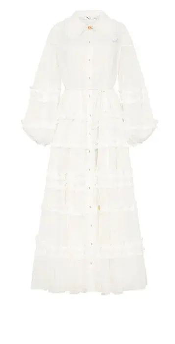 Aje Memento Tiered Maxi Dress In White Size AU 12  - Image 3