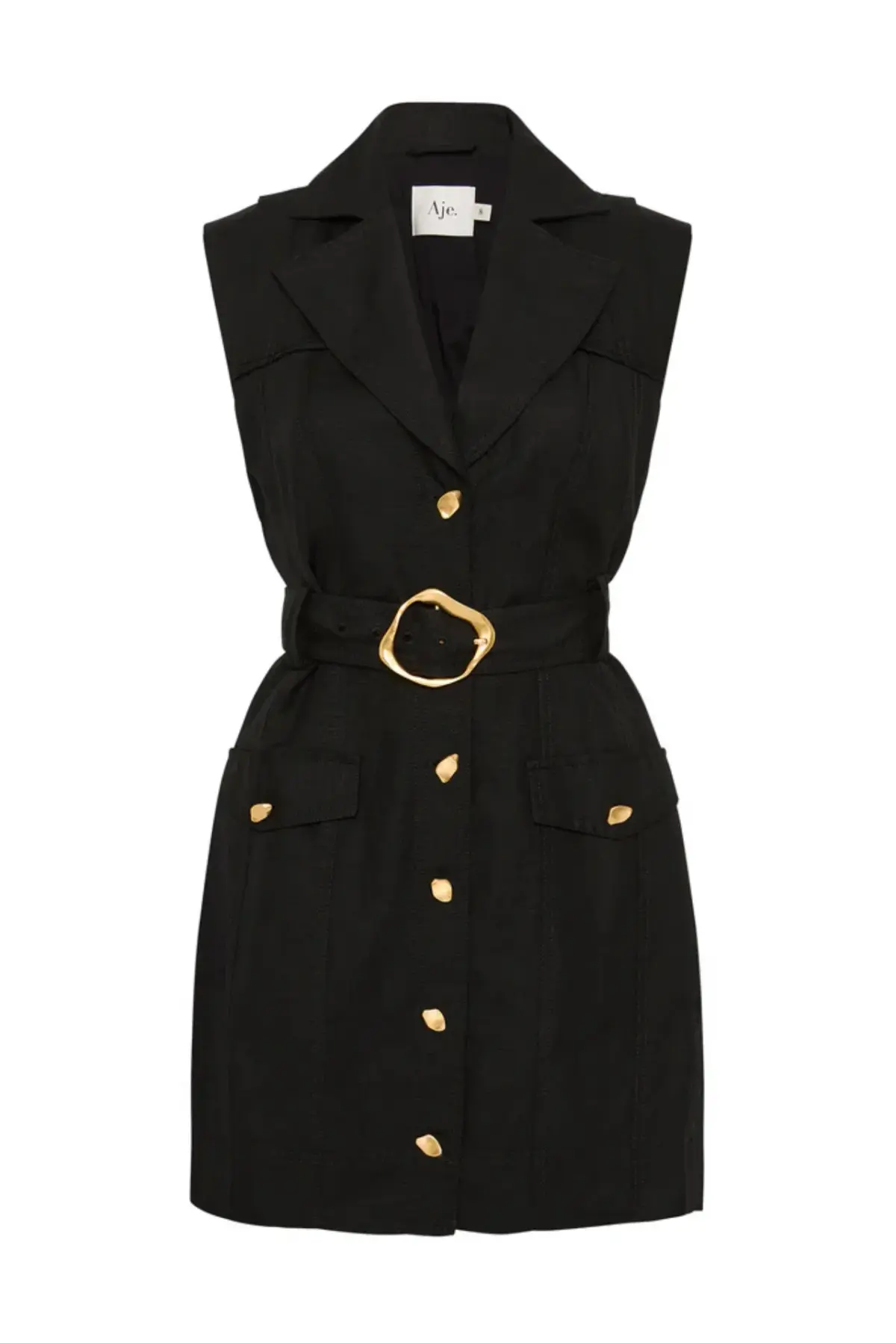Aje Gian Utility Mini Dress Black Size AU 10 - Image 4