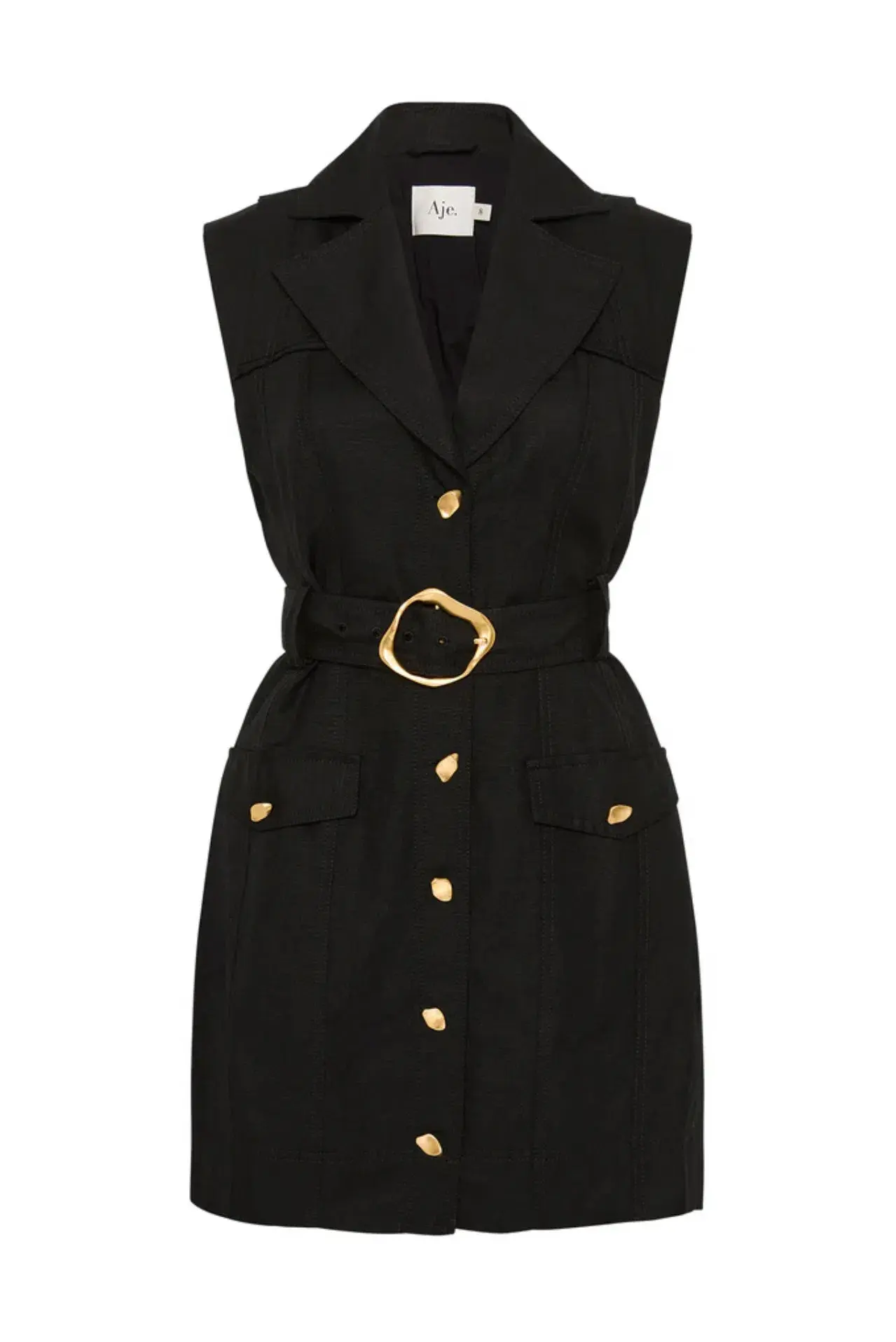Aje Gian Utility Mini Dress Black Size AU 10 - Image 4