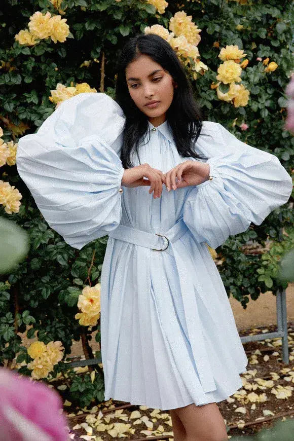 Acler Margot Dress in Powder Blue Size AU 12  for rent on The Volte - main image