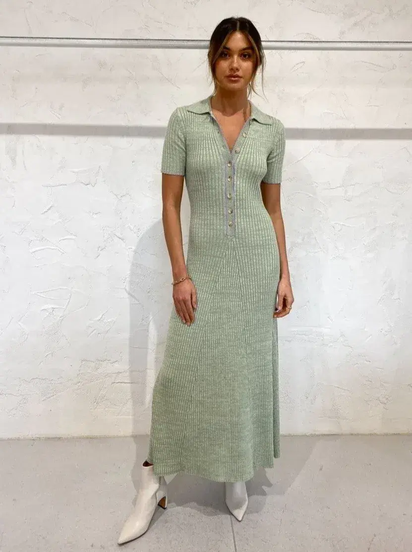 Anna Quan Laurel Penelope Midi Dress Meadow Mint Size 8 for rent on The Volte - main image