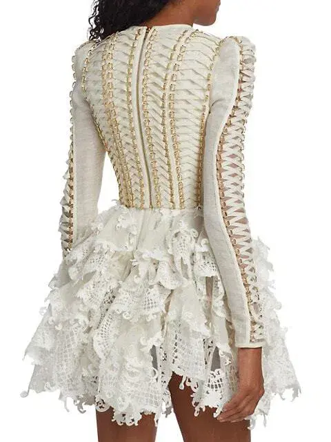 Zimmermann Coaster Corset Laced Dress Ivory Size 0/Au 8 - Image 2