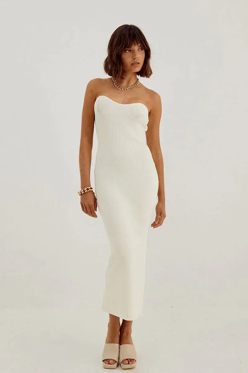 Sovere Studio Pixie Knit Midi Dress Buttermilk Size 6 - Image 1