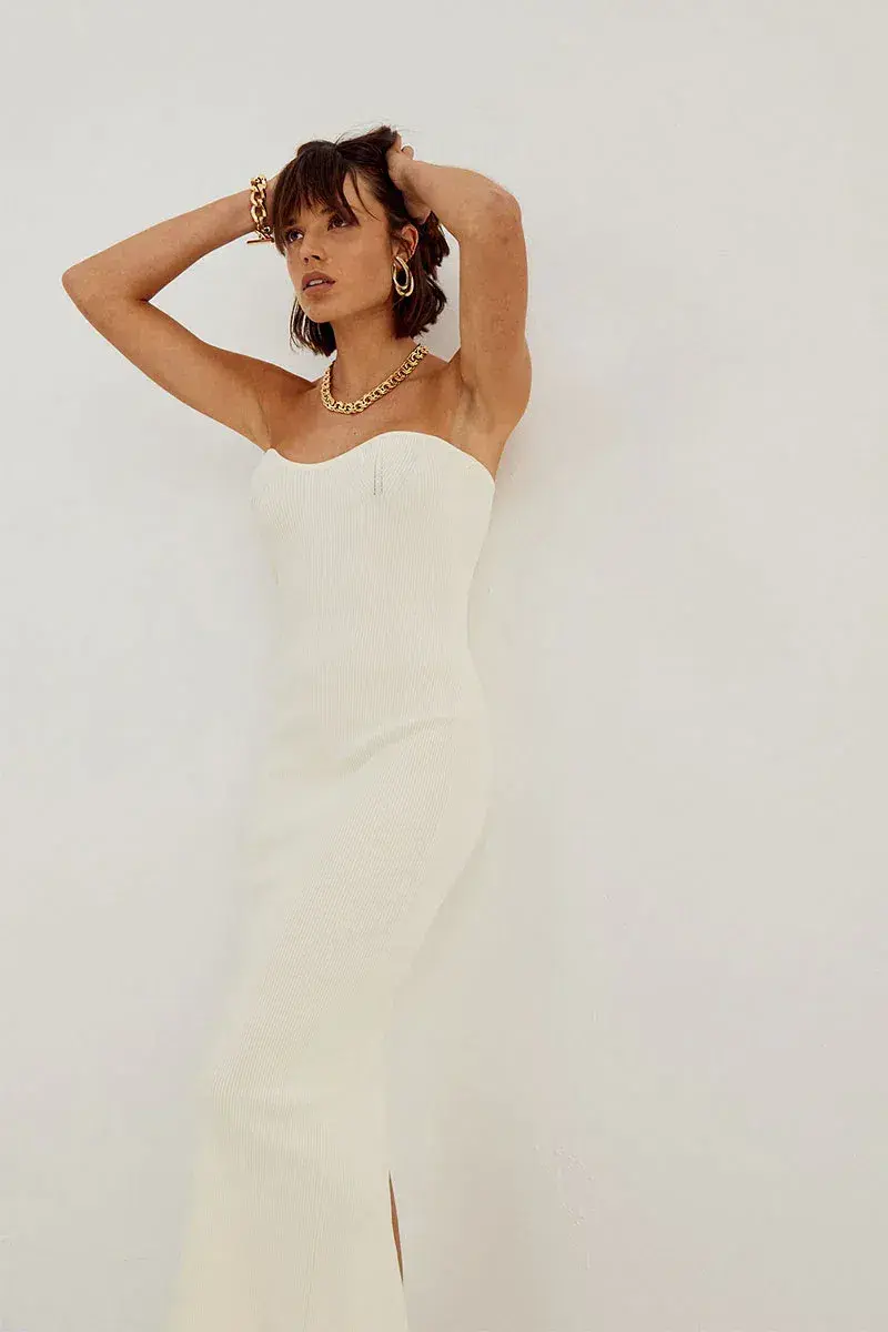 Sovere Studio Pixie Knit Midi Dress Buttermilk Size 6 - Image 5