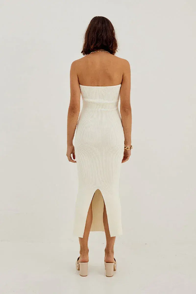 Sovere Studio Pixie Knit Midi Dress Buttermilk Size 6 - Image 3
