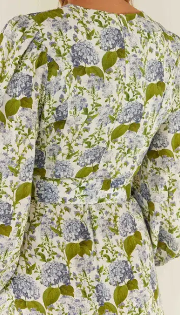 Palm Noosa Melrose Dress Blue Blooms Floral Size 12  for rent on The Volte - main image