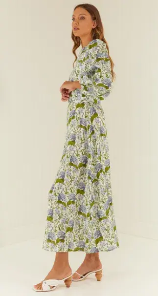 Palm Noosa Melrose Dress Blue Blooms Floral Size 12  - Image 3