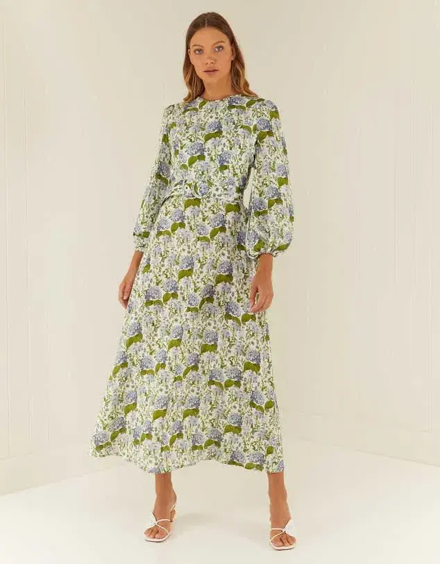 Palm Noosa Melrose Dress Blue Blooms Floral Size 12  - Image 1