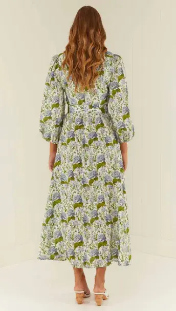 Palm Noosa Melrose Dress Blue Blooms Floral Size 12  - Image 2