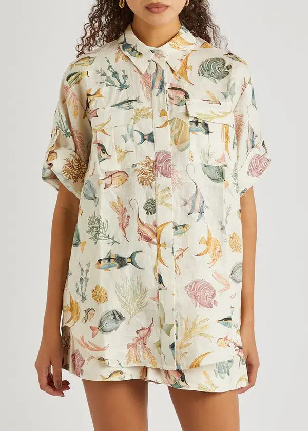 Alemais Wanda Shirt Short Two Piece Set Print Size 10 - Image 6