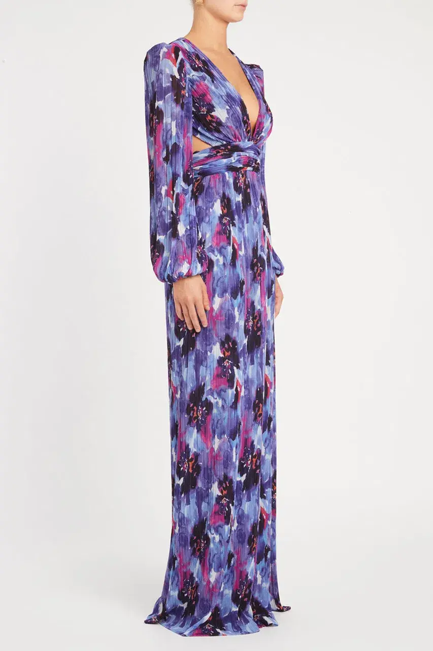 Rebecca Vallance Violet Deluge Gown Floral Print Size 8 for rent on The Volte - main image