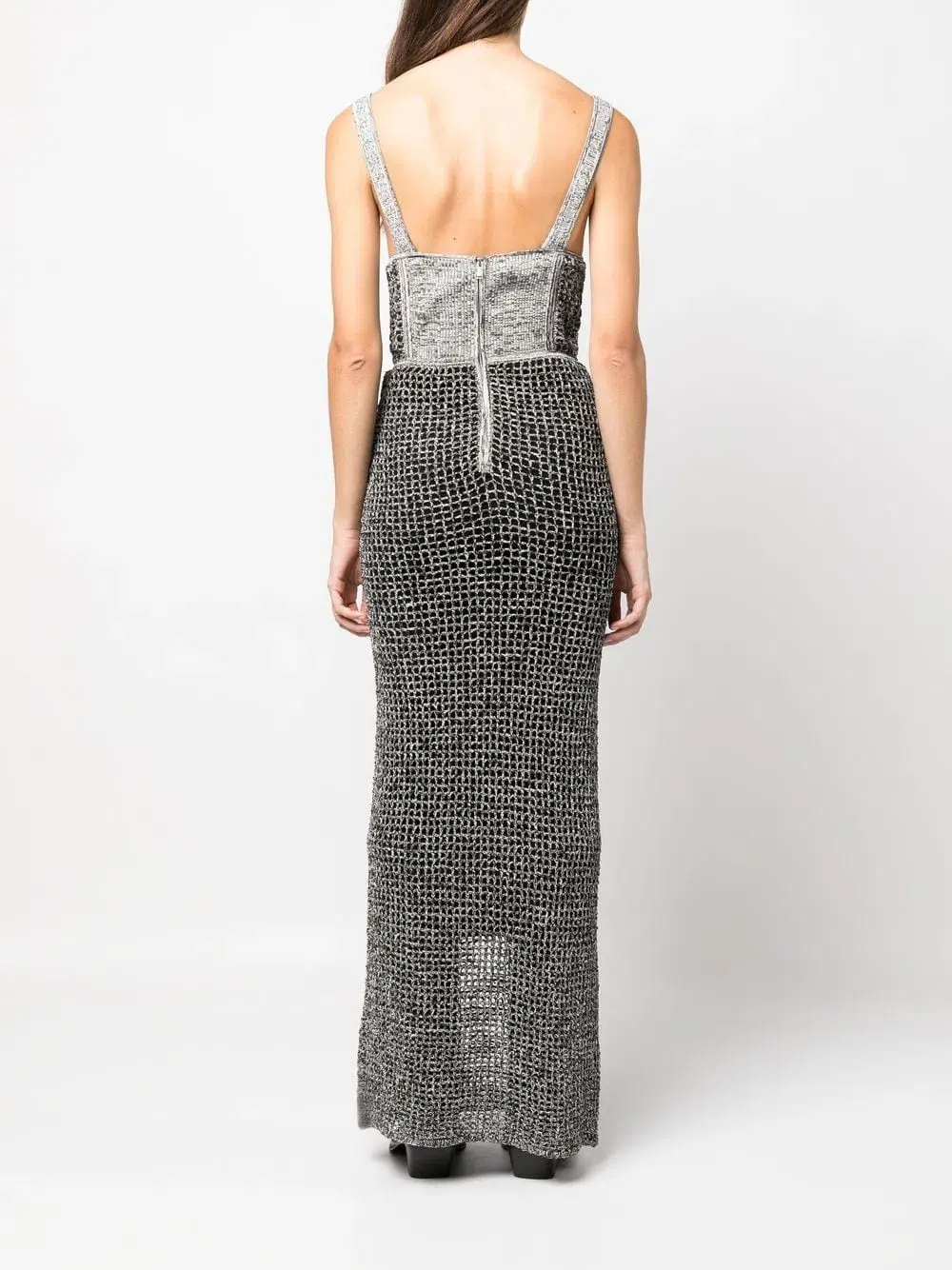 Dion Lee Marled Double Cup Corset Dress in Black Marle Size S / Au 8 for rent on The Volte - main image