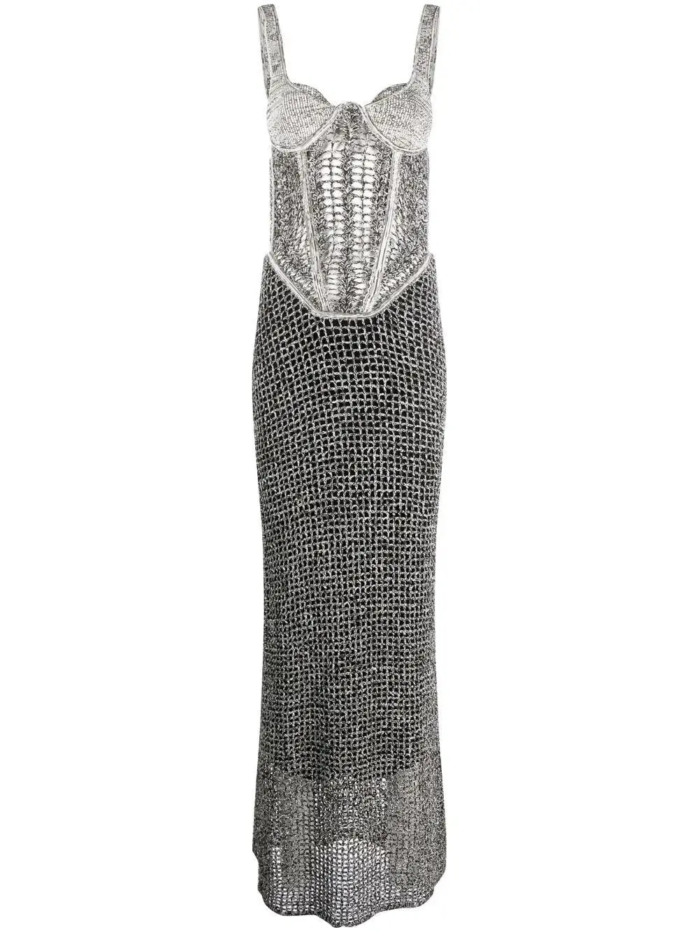Dion Lee Marled Double Cup Corset Dress in Black Marle Size S / Au 8 for rent on The Volte - main image