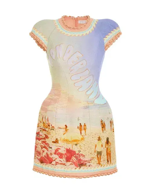 Zimmermann Coaster Structured Mini Dress Poster Print Size 0 / Au 8  - Image 2