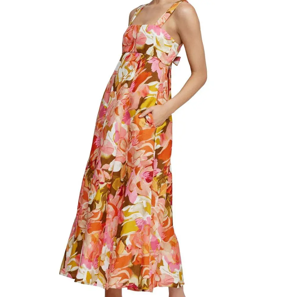 Acler Tate Midi Dress Pink Bouquet Size 12 - Image 4