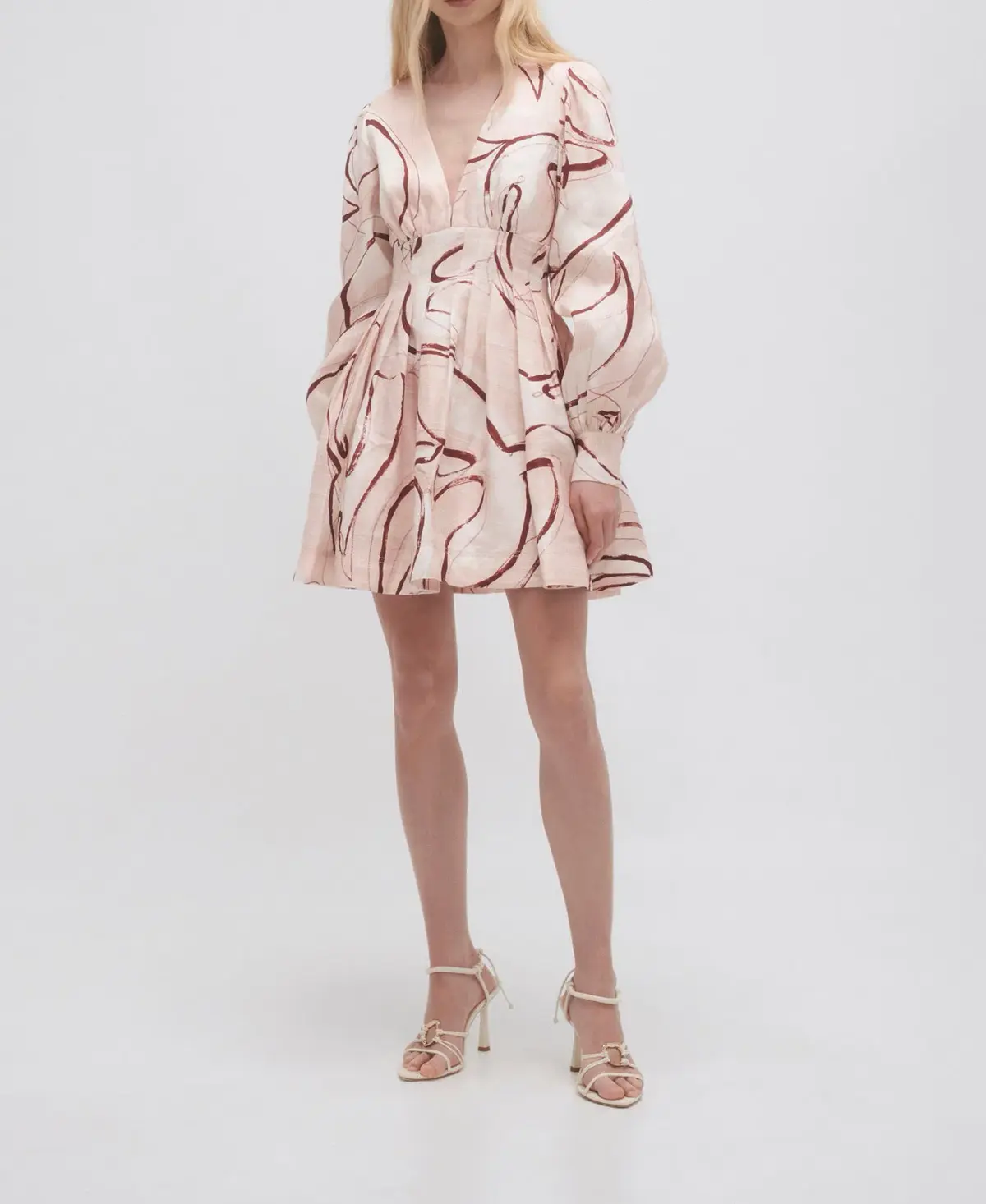 Aje Amelia Plunge Mini Dress Print Size 16 / 2XL - Image 2