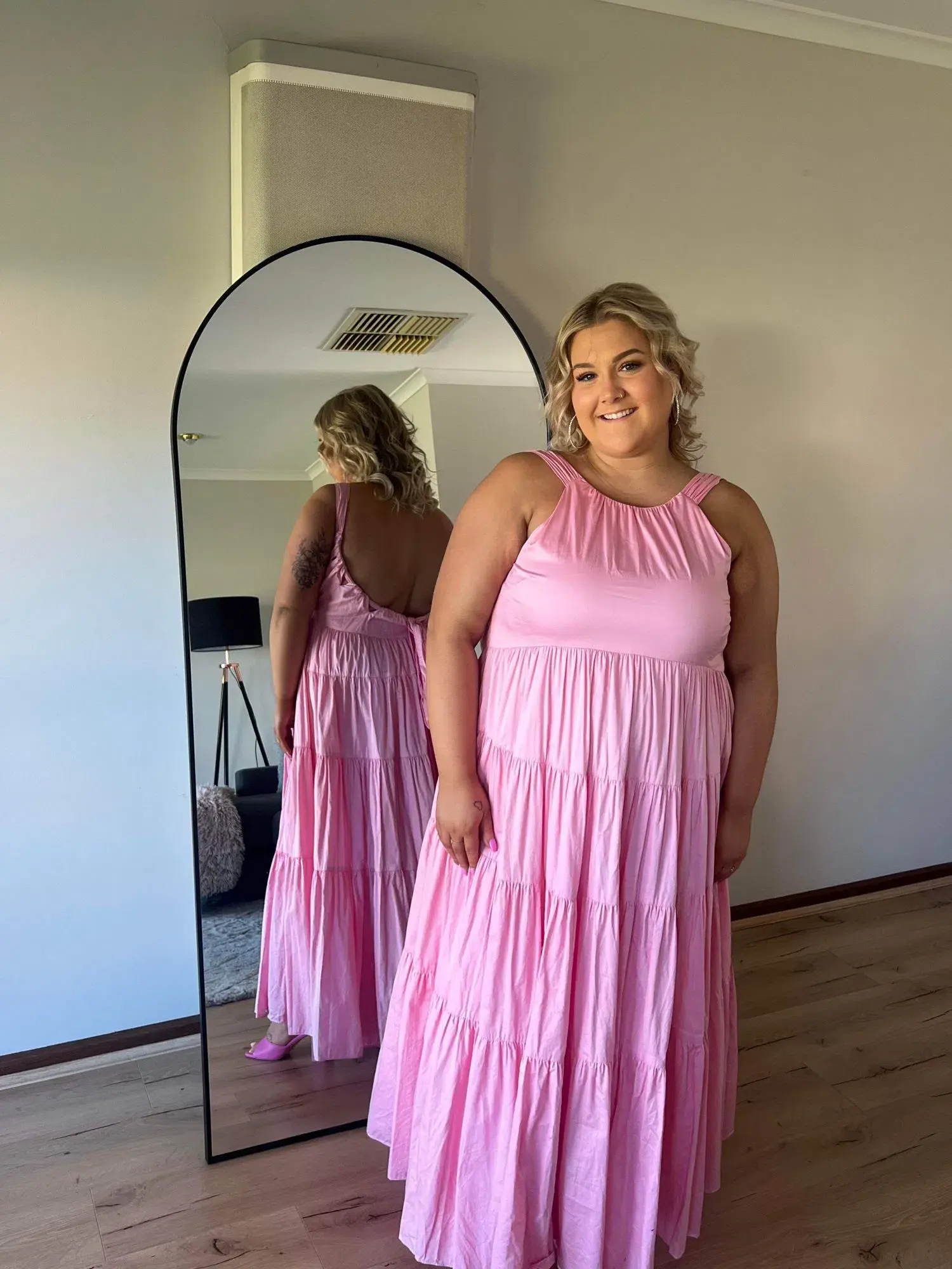 Aje Marguerite Tie Back Maxi Dress Pink Size 16 / XL - Image 5