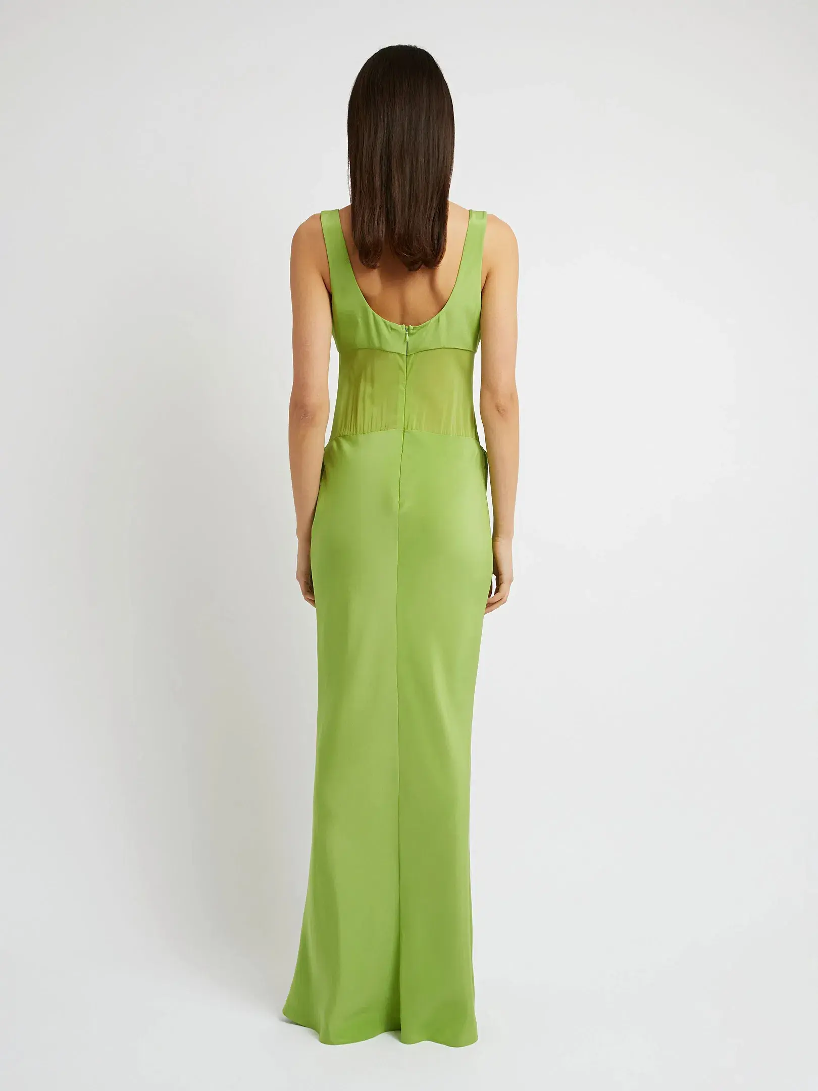 Christopher Esber Sheer Torso Cowl Tank Dress in Apple Size 8 - Image 3