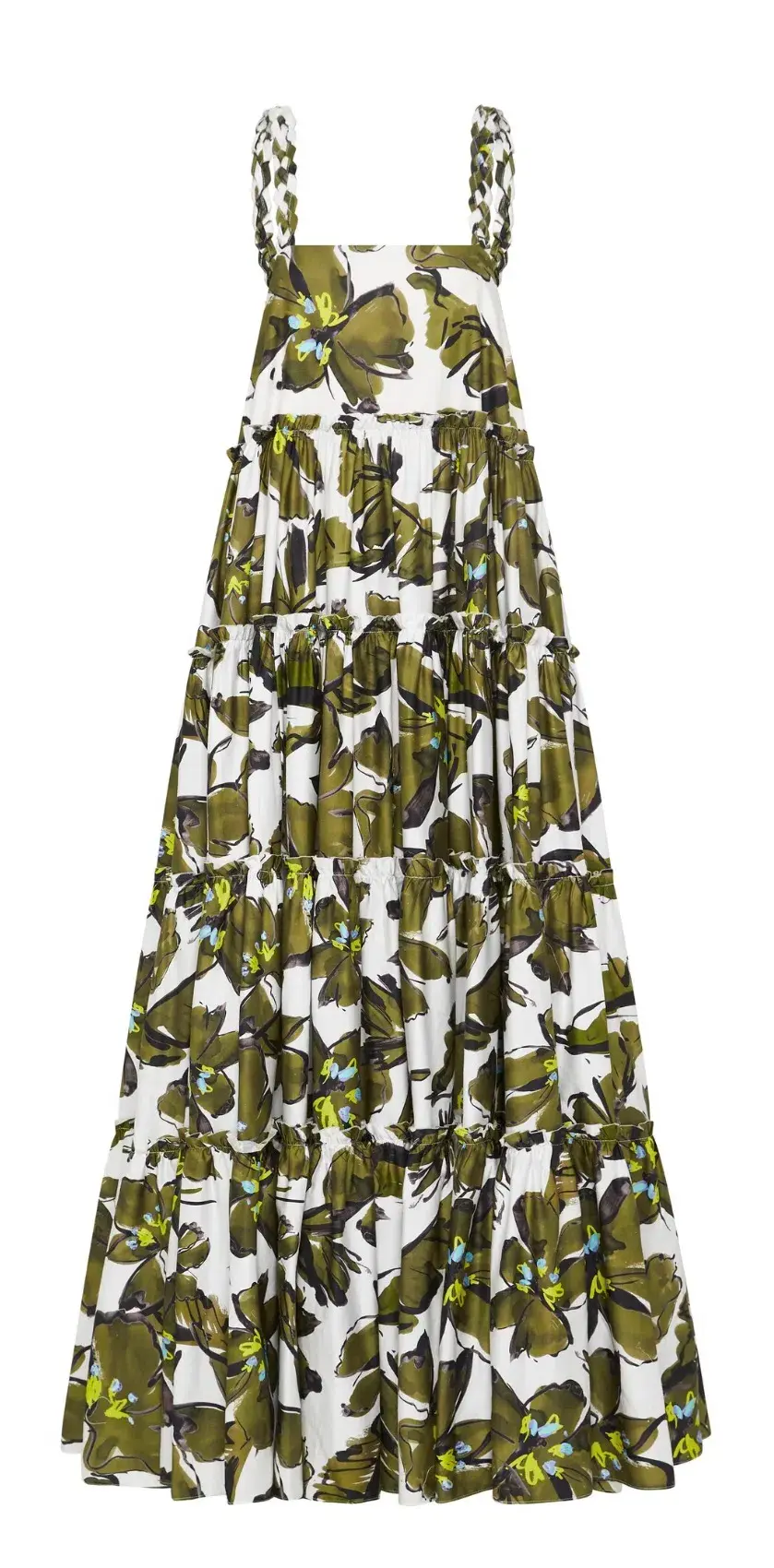 Aje Oasis Olive Leaf Strap Maxi Dress Print Size 10 - Image 4