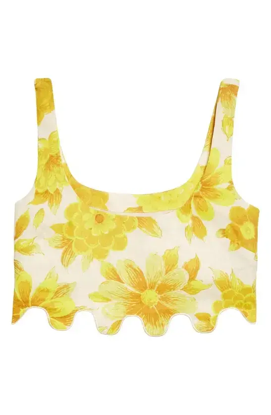 Alemais Sonny Sculpt Crop Top and Shorts Mini Set Floral Lemon Size 8 - Image 5