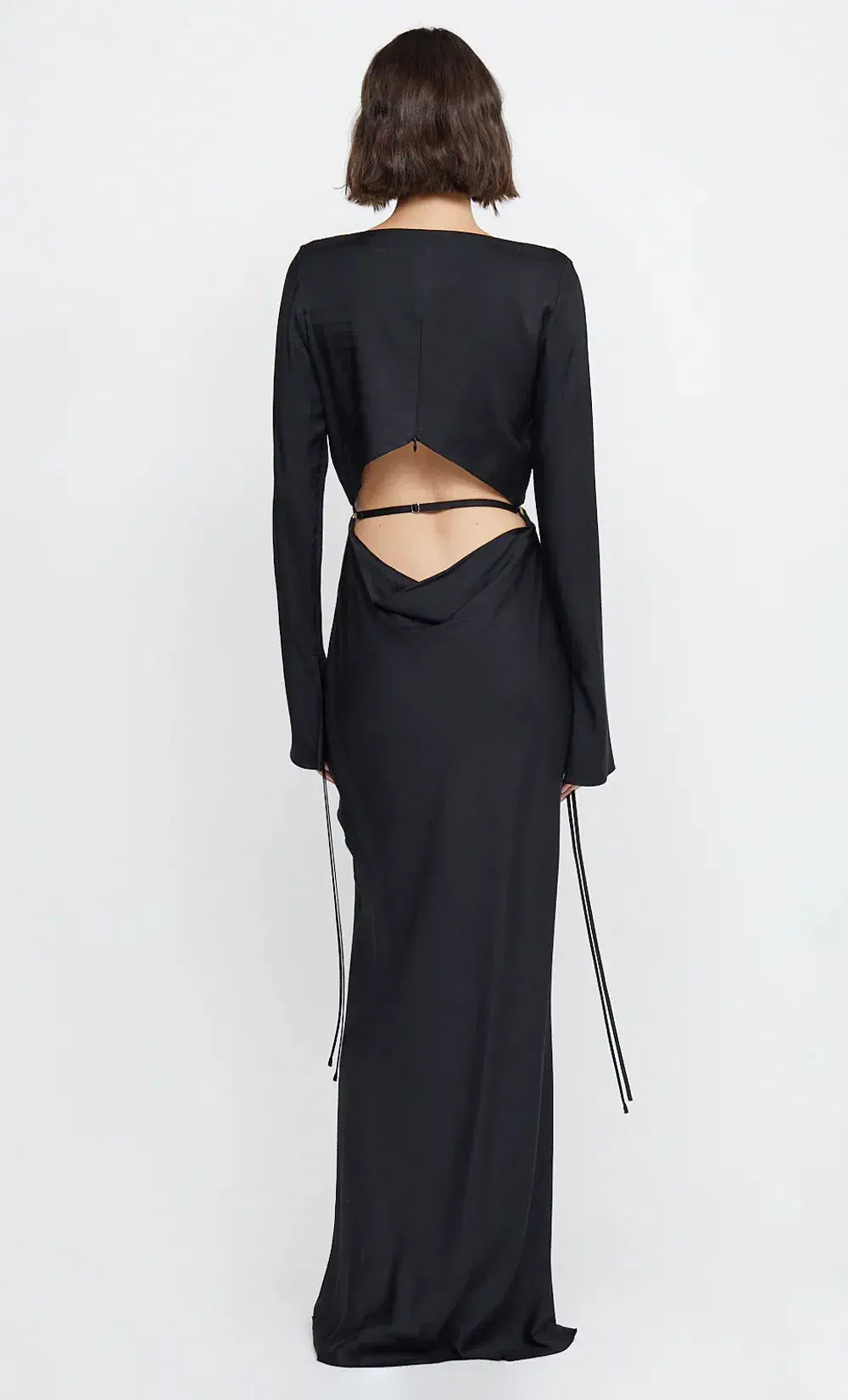Bec & Bridge Diamond Days Long Sleeve Cut Out Maxi Dress Black Size AU 8 - Image 2