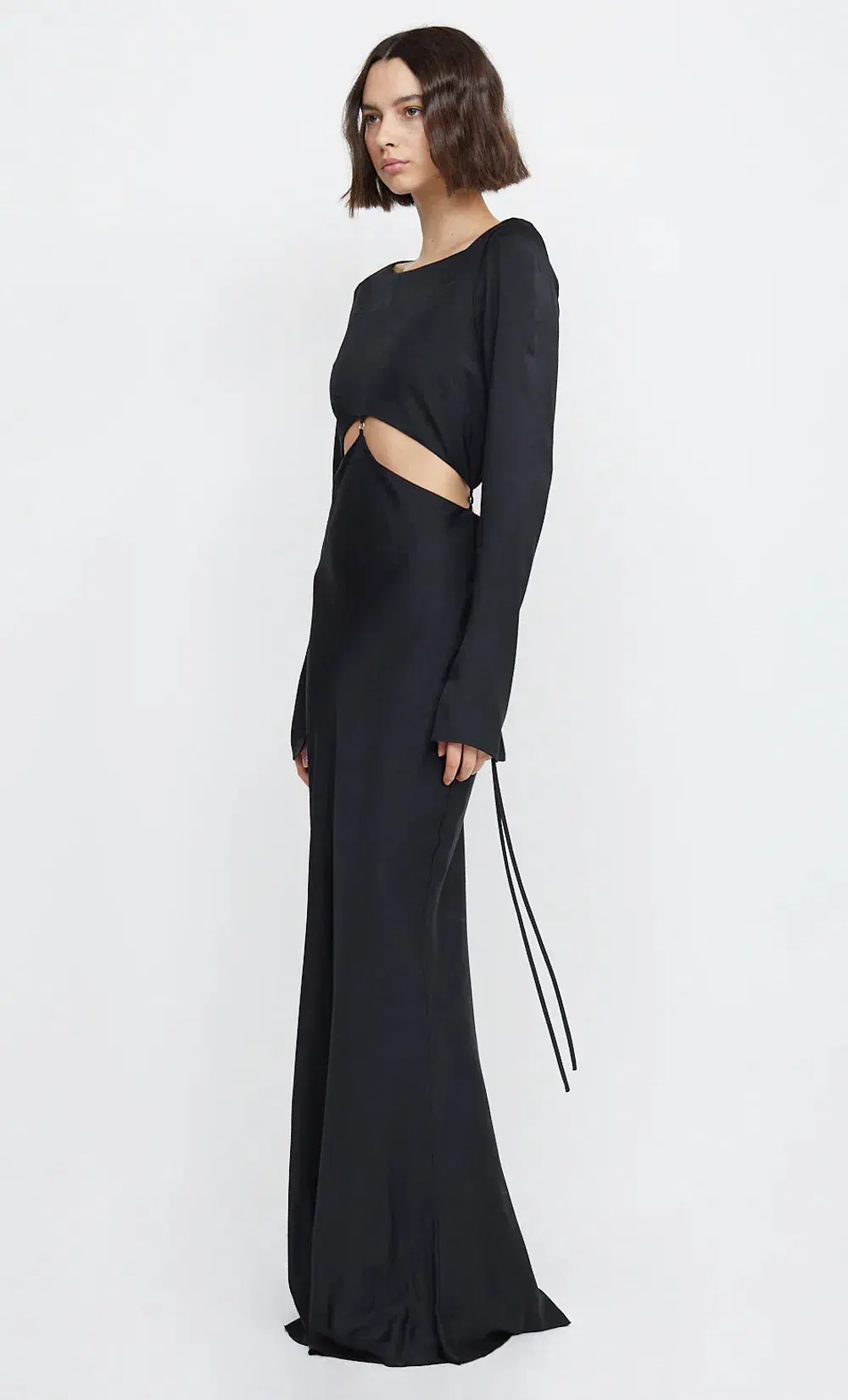 Bec & Bridge Diamond Days Long Sleeve Cut Out Maxi Dress Black Size AU 8 - Image 3