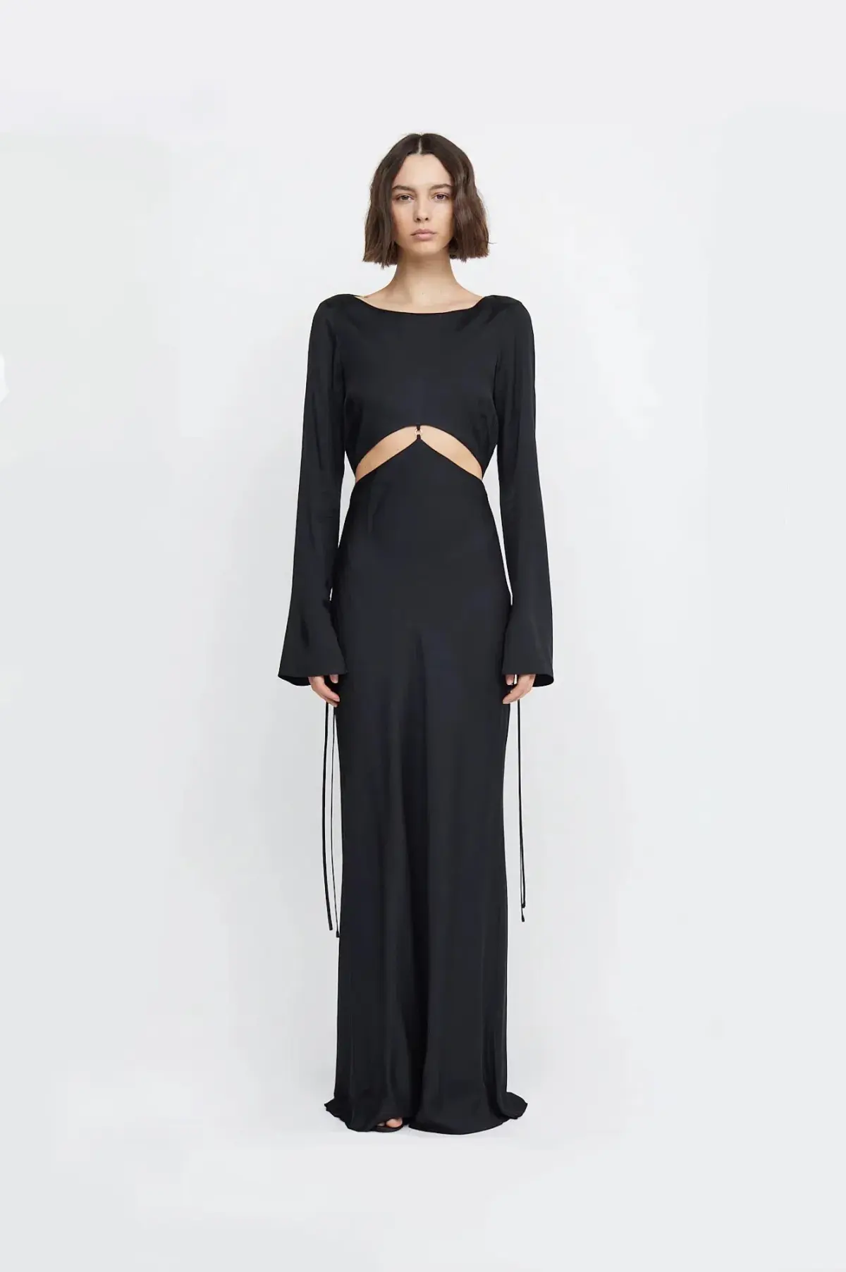Bec & Bridge Diamond Days Long Sleeve Cut Out Maxi Dress Black Size AU 8 - Image 1