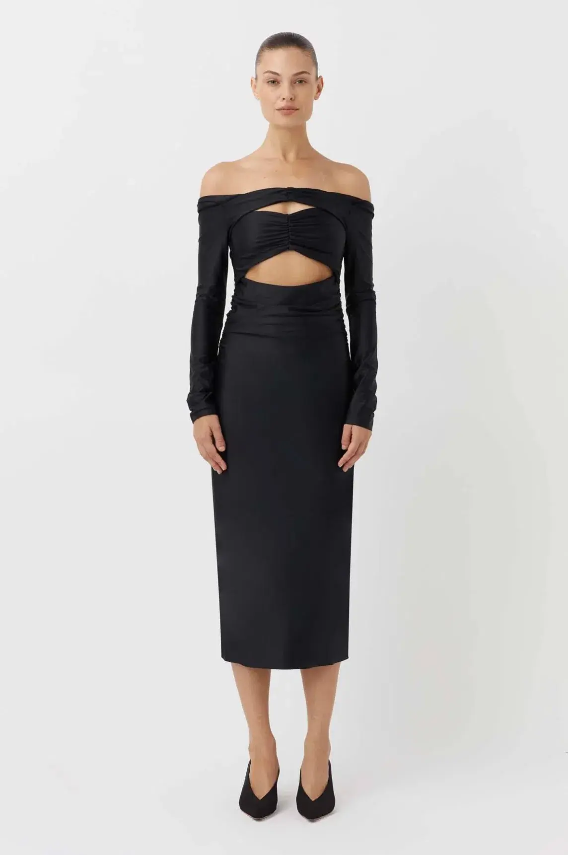 Camilla and Marc Berkley Off-shoulder Dress In Black Size AU 10  - Image 1