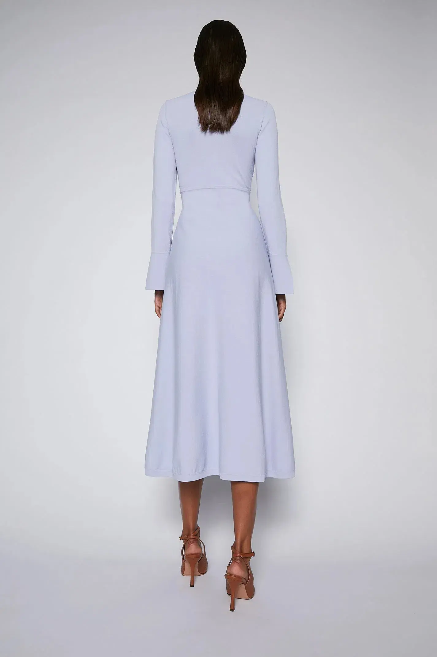 Scanlan Theodore Crepe Knit Keyhole Dress Lilac Size AU 8 - Image 2