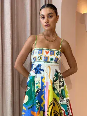 Alemais Soleil Sundress Print Multi Size AU 12  - Image 2