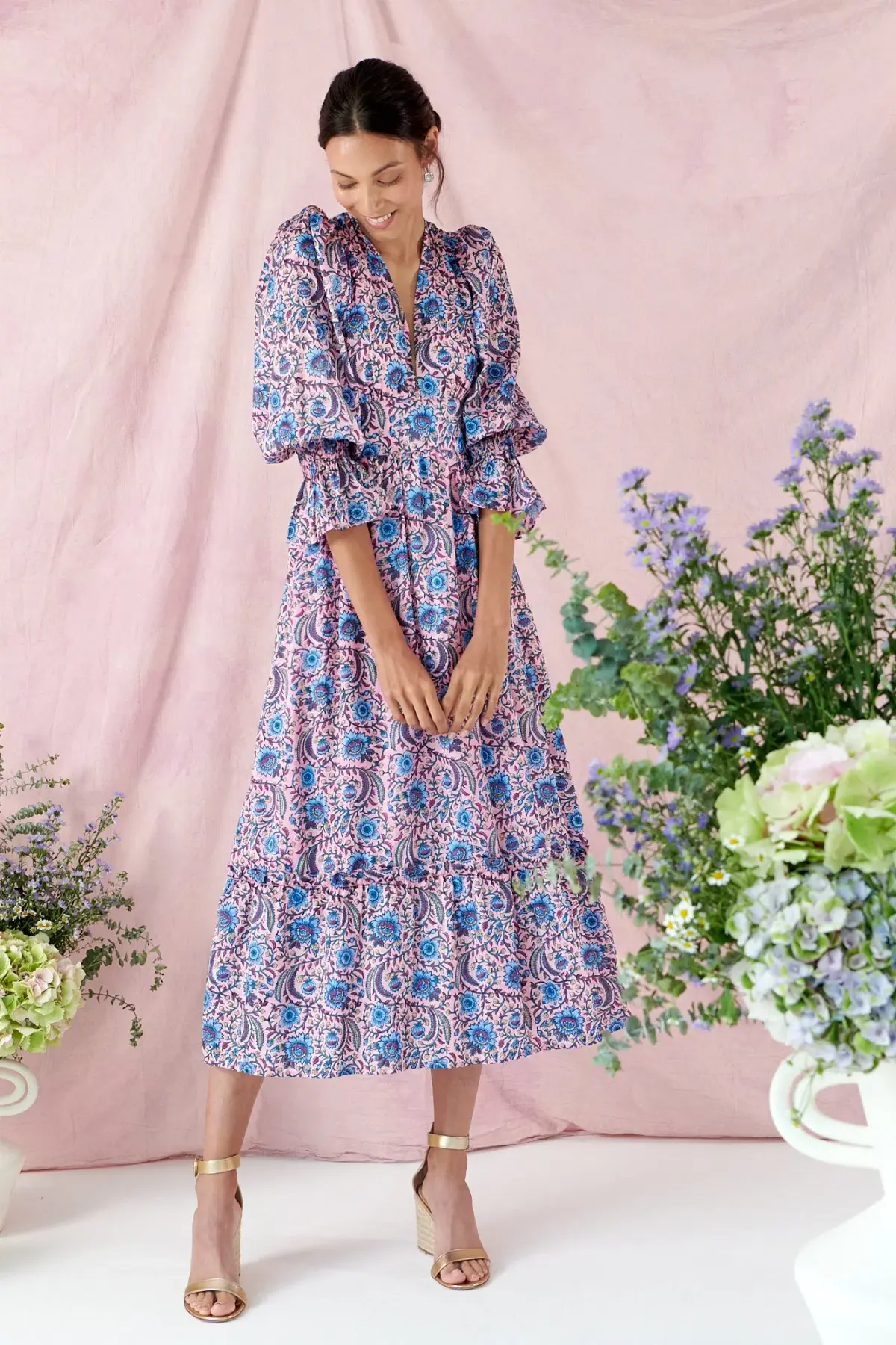 Neve & Noor Sophia Dress in Orchid Chintz Size 6 - Image 1