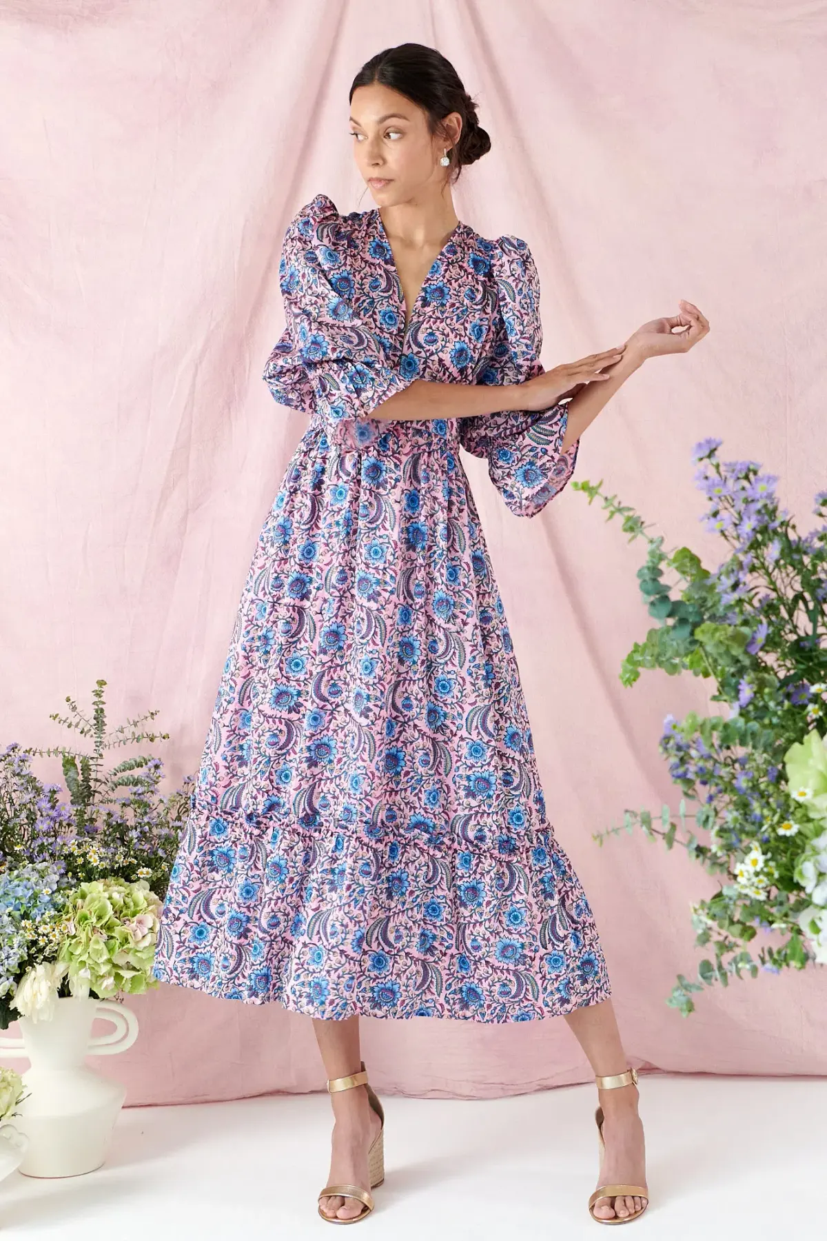 Neve & Noor Sophia Dress in Orchid Chintz Size 6 - Image 2