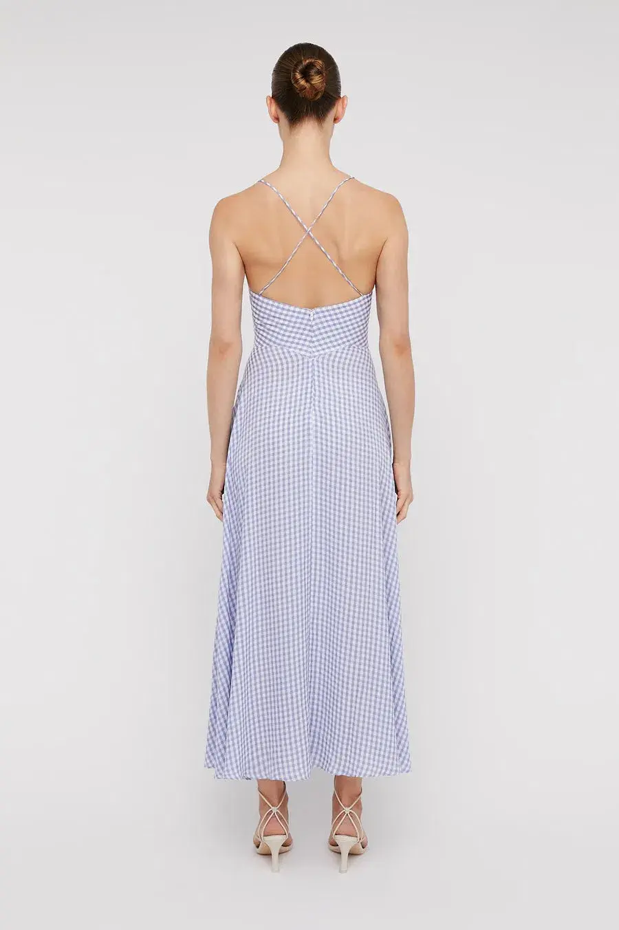 Scanlan Theodore Strappy Gingham Dress Mauve Size XS/Au 6 - Image 2