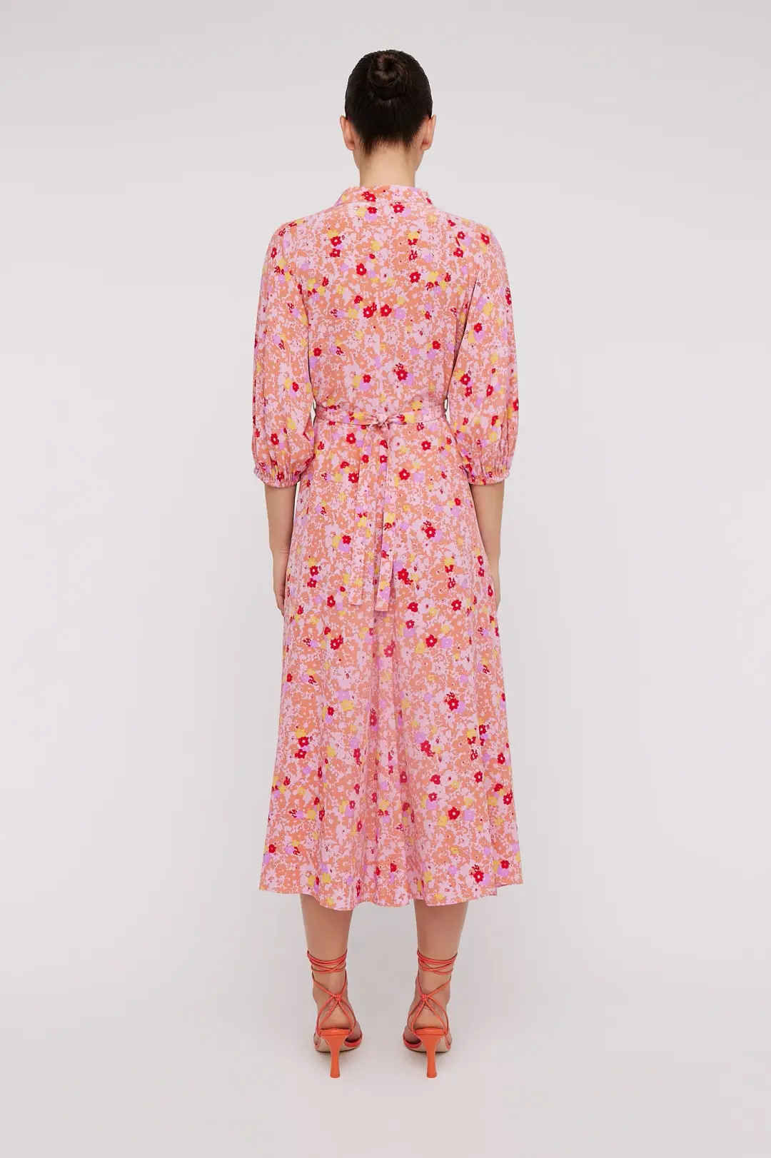 Scanlan Theodore Silk Daisy Floral Dress Peach Size 8 for rent on The Volte - main image