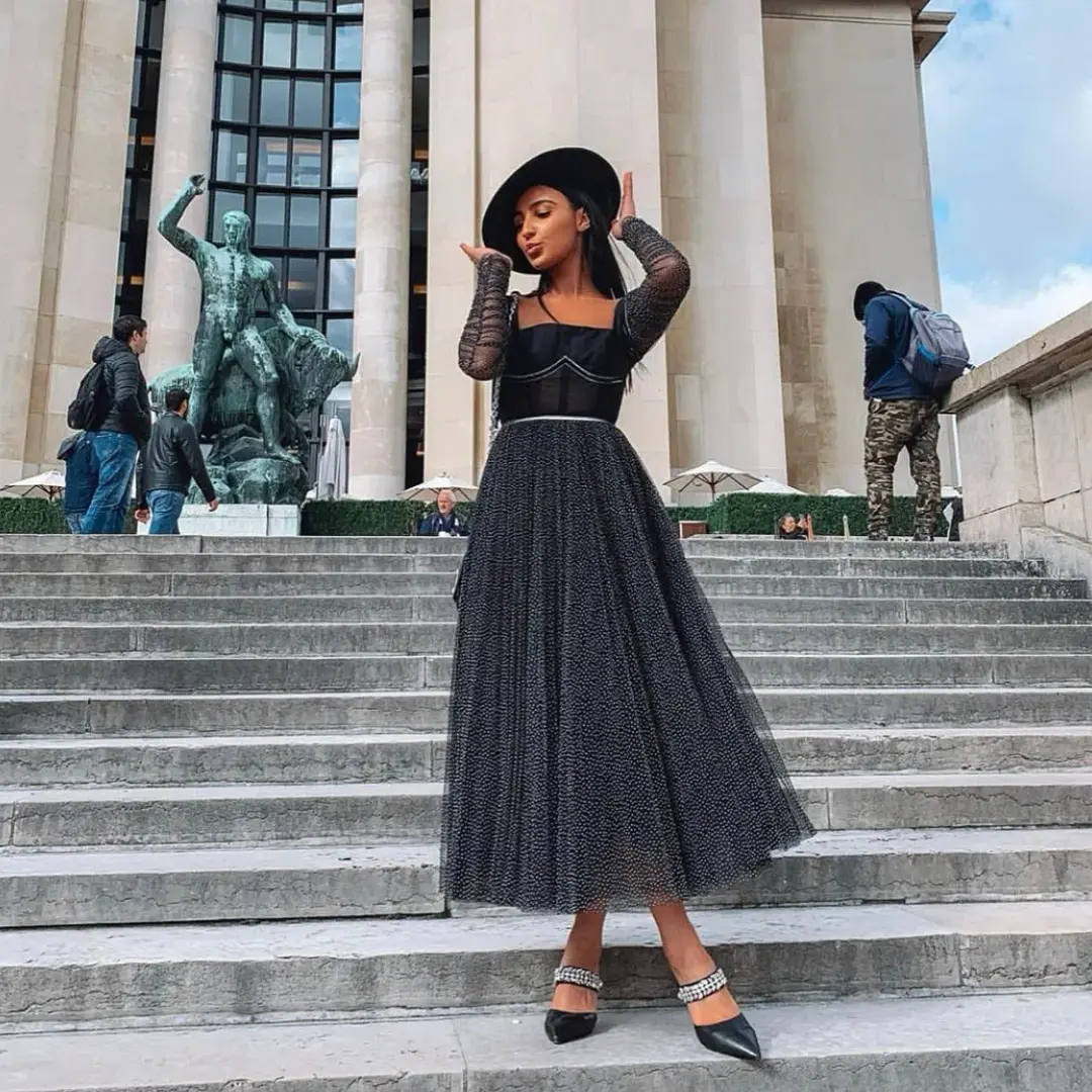 Rachel Gilbert Orlando Gown Black Print Size 8 for rent on The Volte - main image