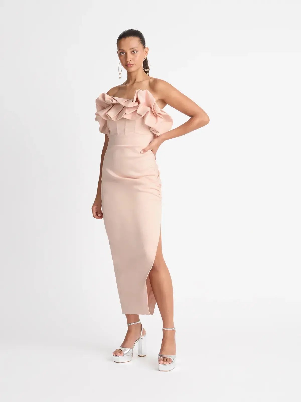 Sheike Queen Of Hearts Dress Pink Nude Size 16 - Image 1