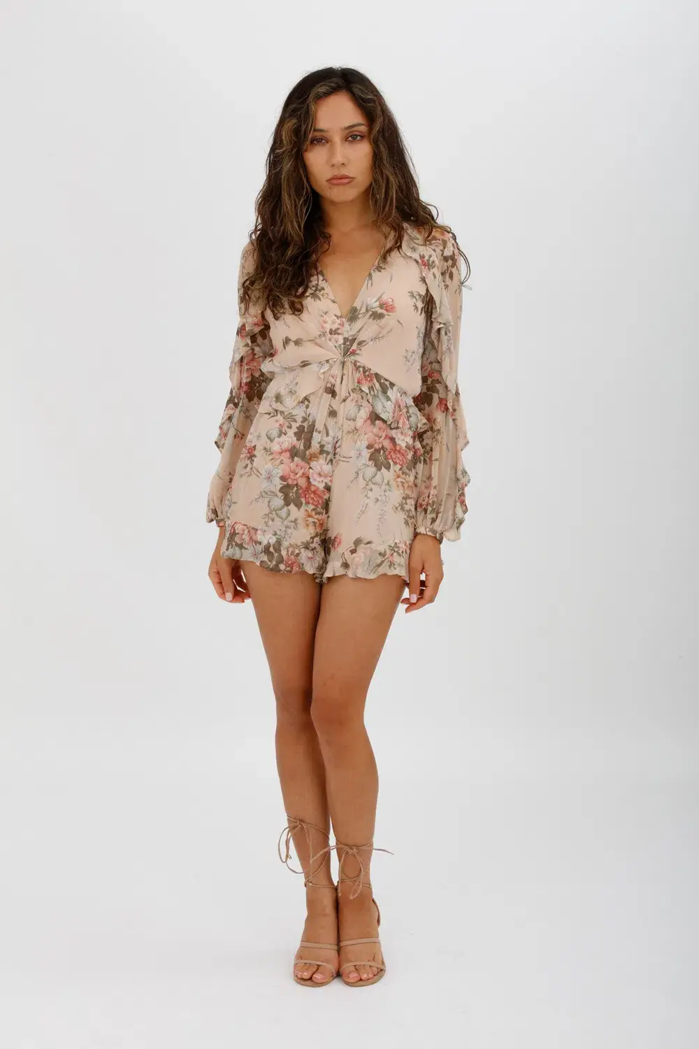 Zimmerman Aerial Flounce Playsuit Floral Print Size 0/AU 8 for rent on The Volte - main image
