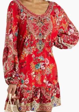 Camilla Frill Dress Red Print Size 18  - Image 1