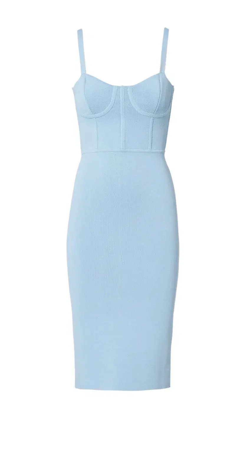 Scanlan Theodore Crepe Knit Bustier Dress Blue Size 8 - Image 5
