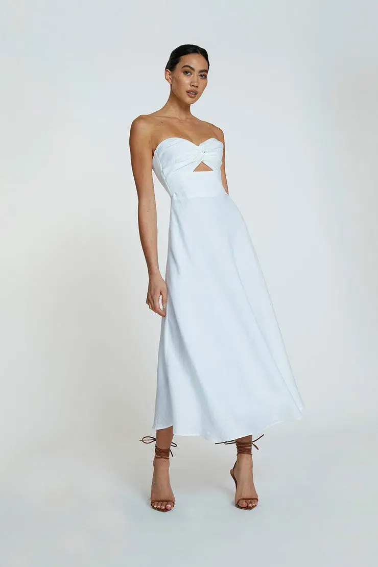 By Johnny Penelope Strapless Midi Dress Ivory Size 6 - Image 1