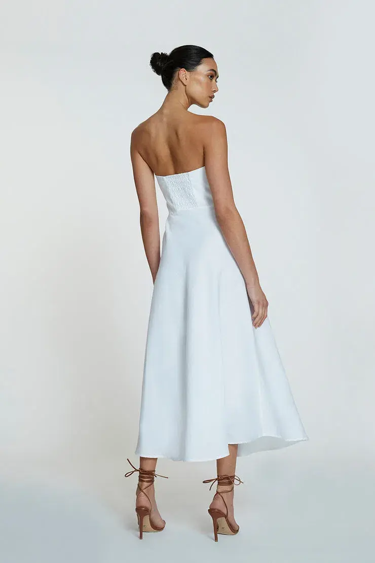 By Johnny Penelope Strapless Midi Dress Ivory Size 6 - Image 3