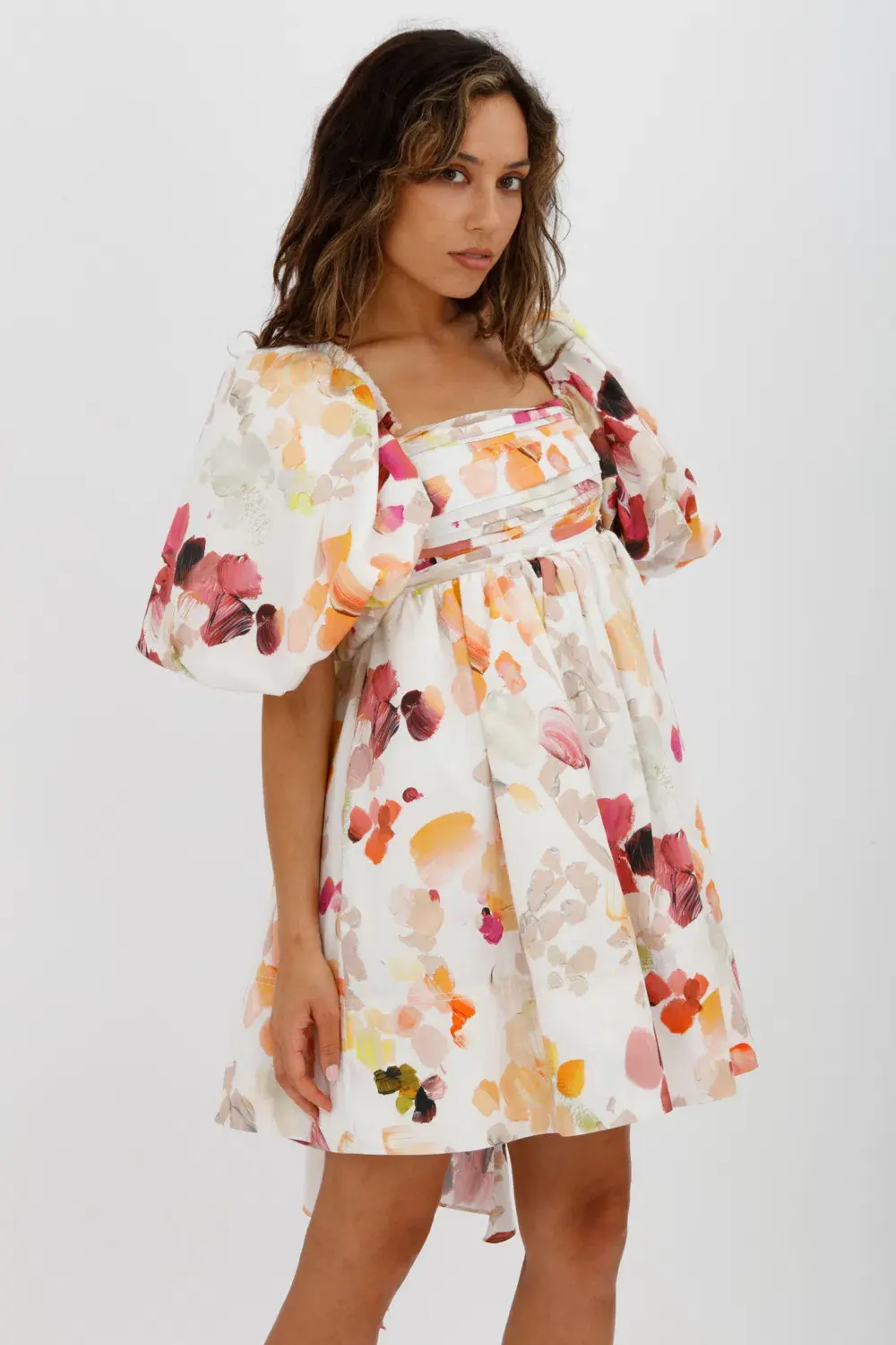 AJE Dassia Puff Sleeve Mini Dress Floral Print Size 10 - Image 17