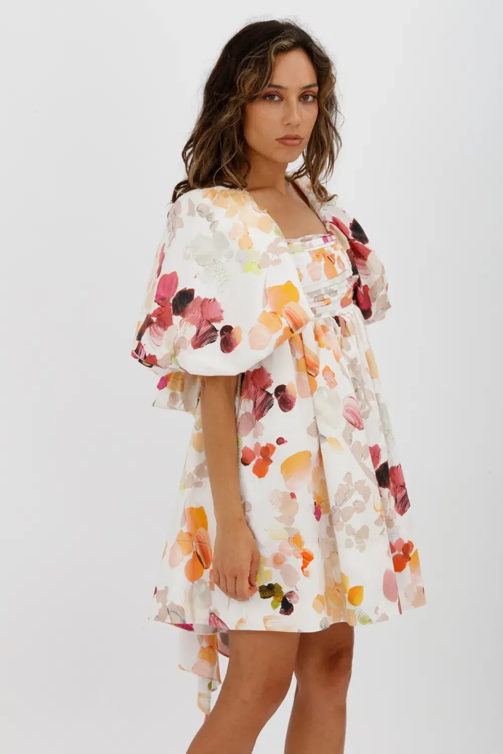 AJE Dassia Puff Sleeve Mini Dress Floral Print Size 10 - Image 16