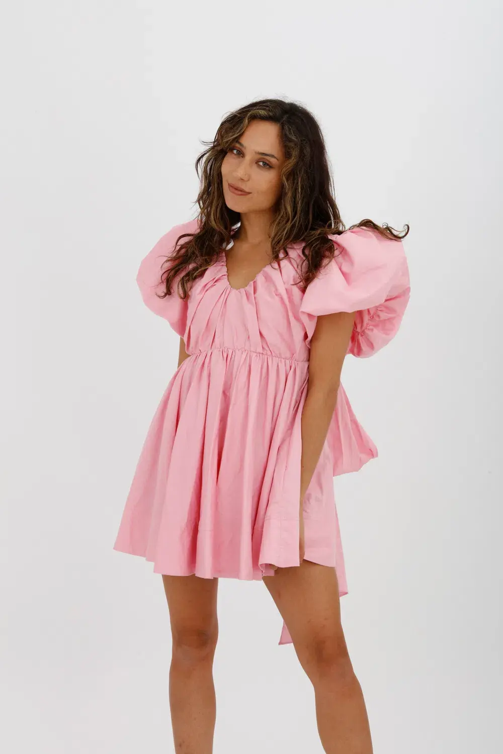 Aje Gretta Bow Back Mini Dress Ballet Pink Size 10  - Image 2