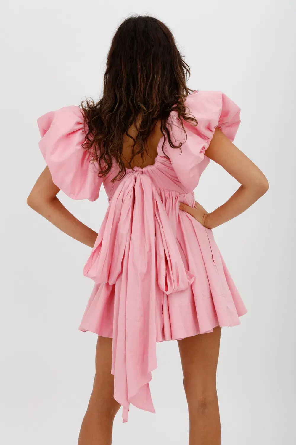 Aje Gretta Bow Back Mini Dress Ballet Pink Size 10  - Image 13