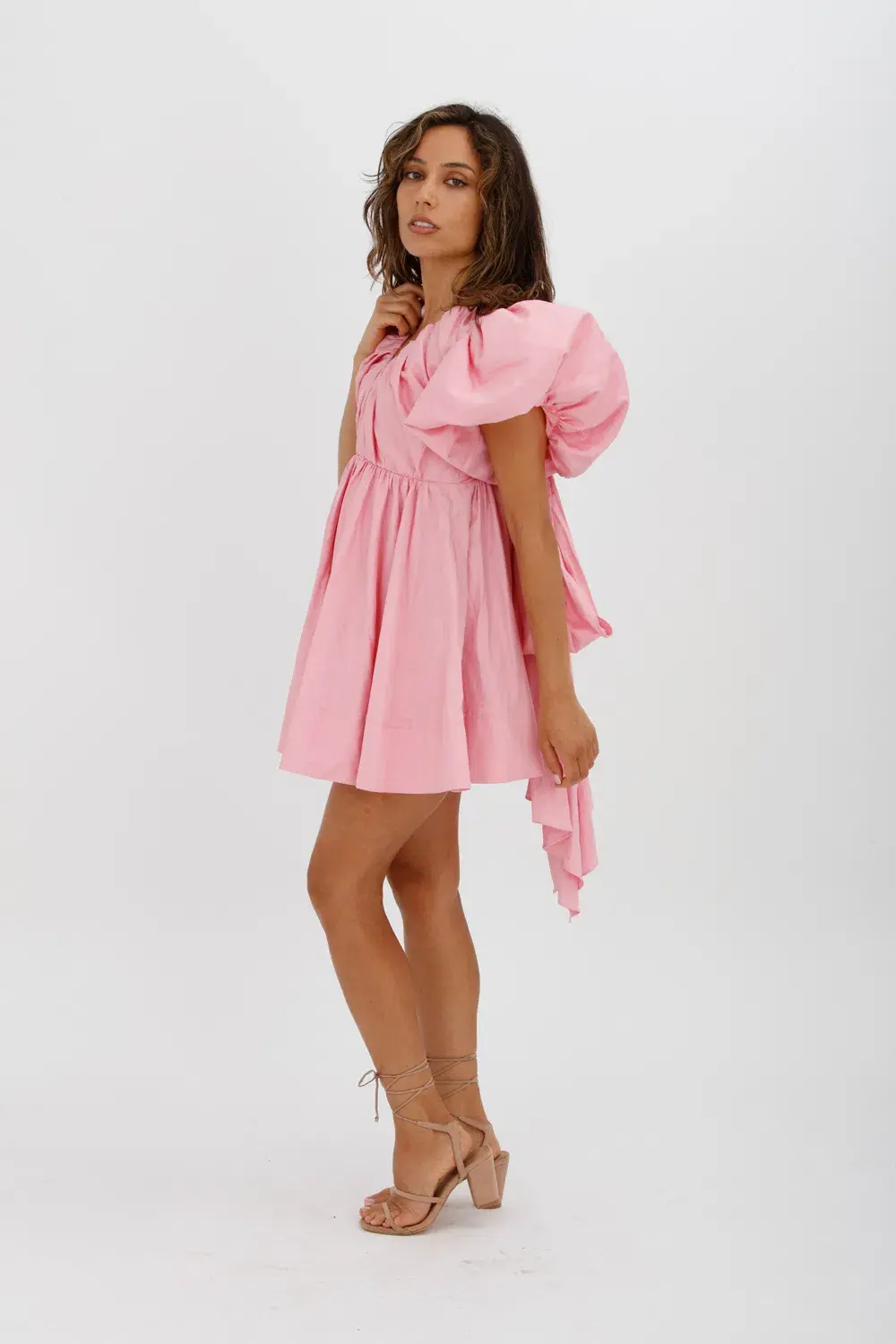 Aje Gretta Bow Back Mini Dress Ballet Pink Size 10  for rent on The Volte - main image